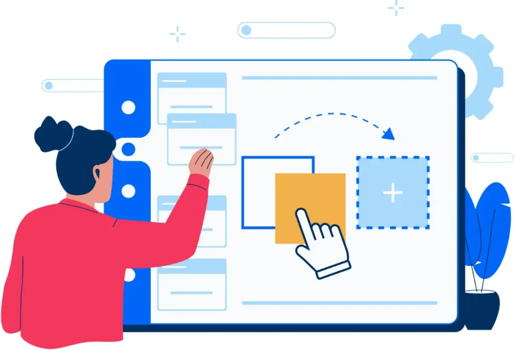 Illustration showing AIAUnique’s web design services — including WordPress landing pages, affiliate sites, solar lead pages, and SEO-optimized layouts.